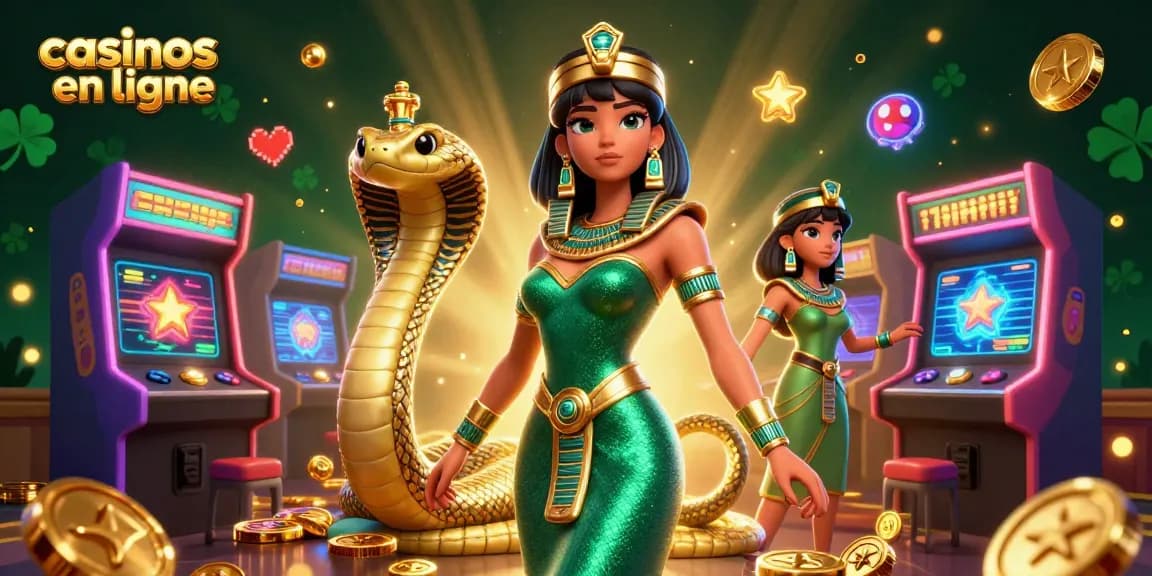 Découvrez les casinos en ligne avec une illustration 3D immersive mettant en avant des éléments de jeu dynamiques.