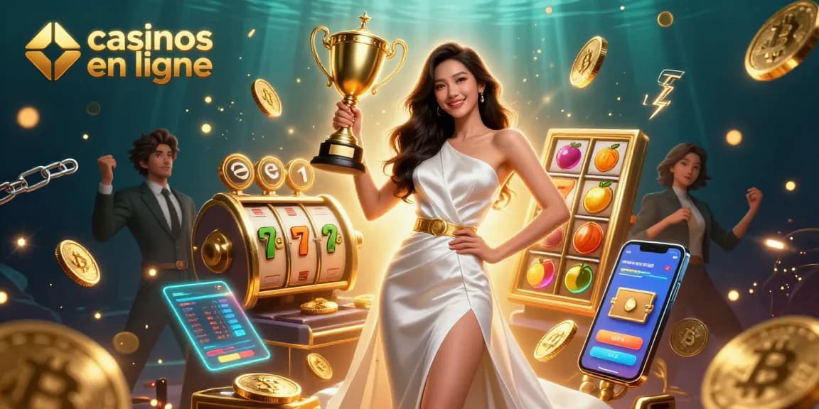 Vivez des machines à sous passionnantes et des jackpots dans les casinos en ligne avec notre magnifique illustration visuelle.