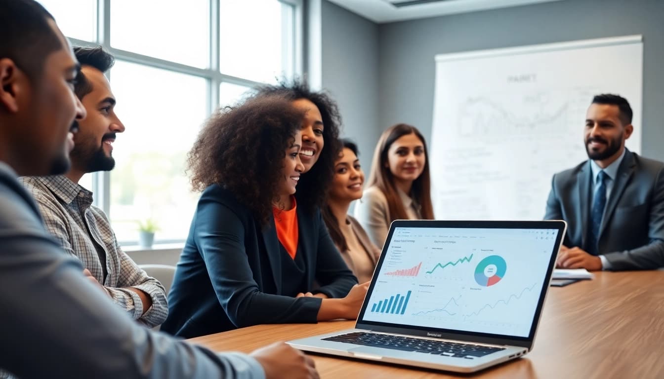 Engaging conference on competitive intelligence faqs featuring diverse professionals.