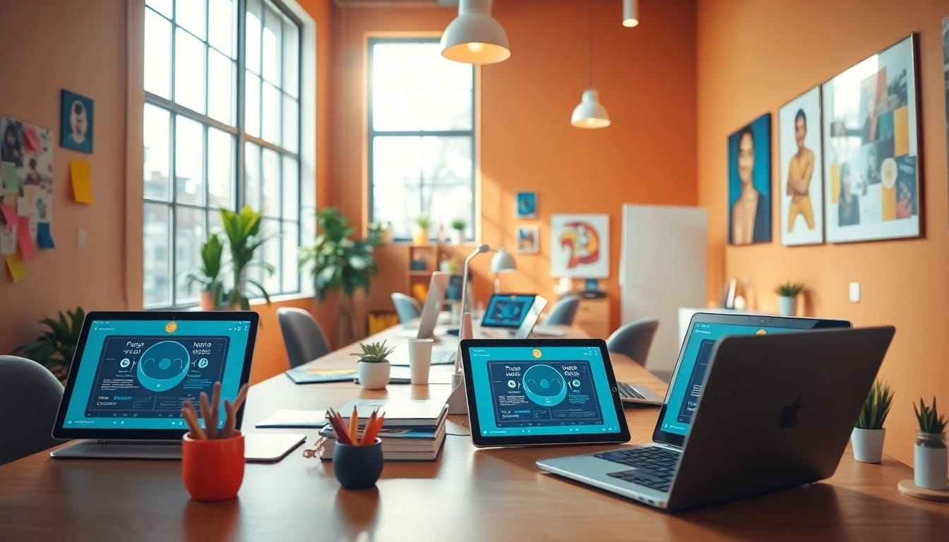 Innovative workspace showcasing nano banana AI technology with modern devices.