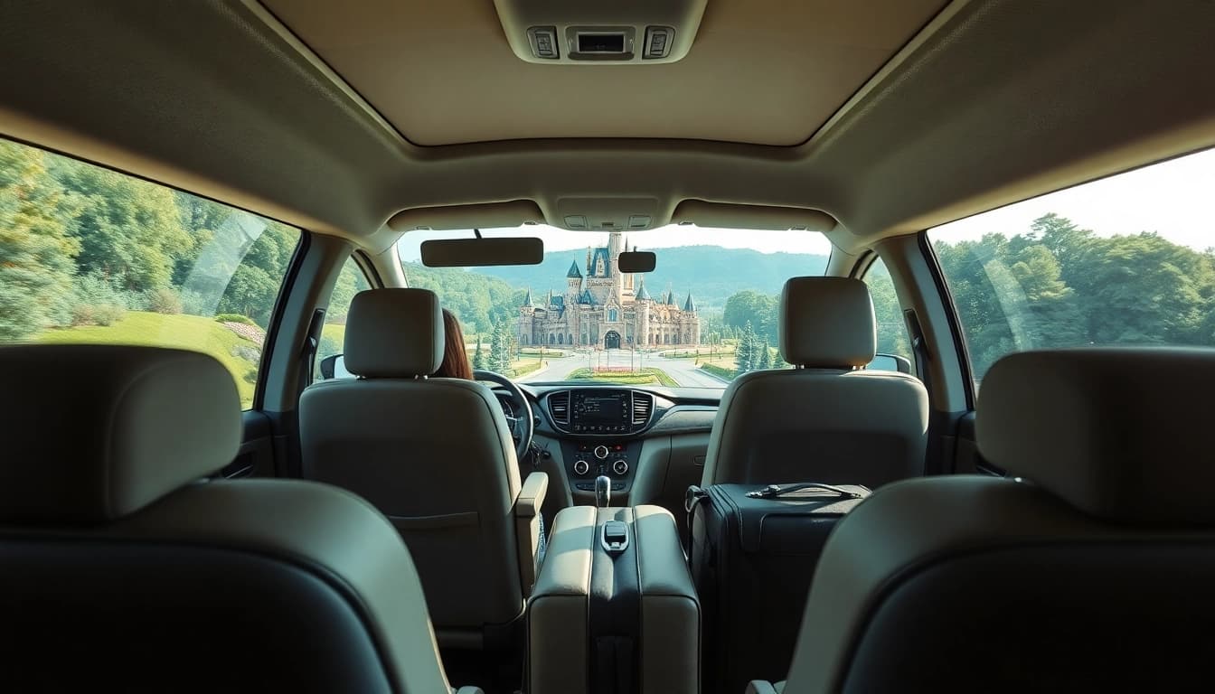 Enjoy a smooth Beauvais Airport to Disney Transfer, featuring a comfortable vehicle on a scenic route.