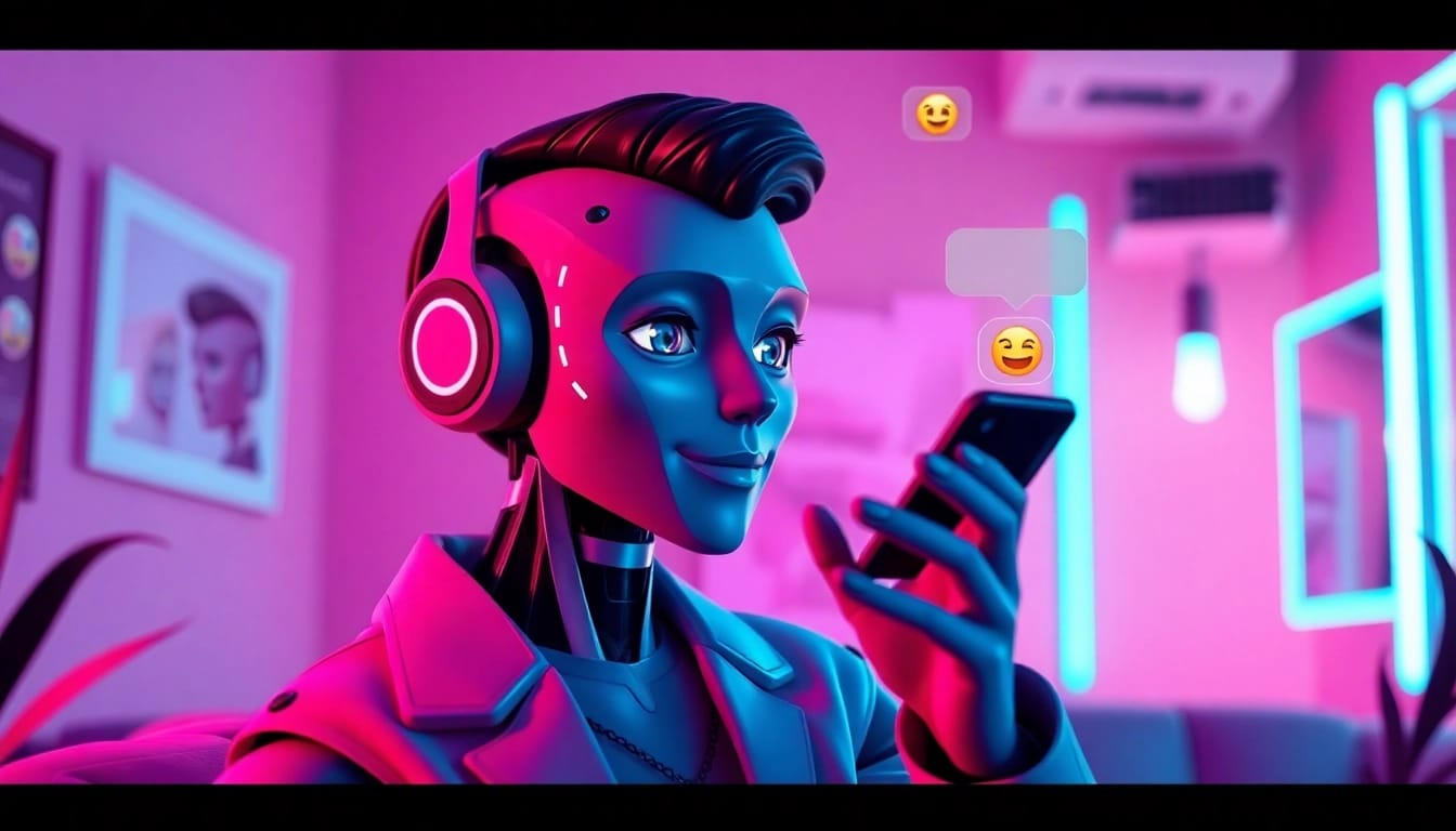 Engaging NSFW AI chat character in a vibrant digital atmosphere with interactive elements.