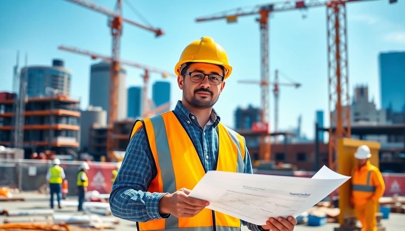 Showcasing a skilled Manhattan General Contractor on site, emphasizing professionalism and construction expertise.