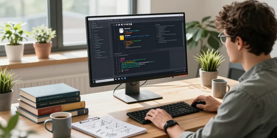 Engaged developer coding the 纸飞机中文版 interface in a modern tech workspace.