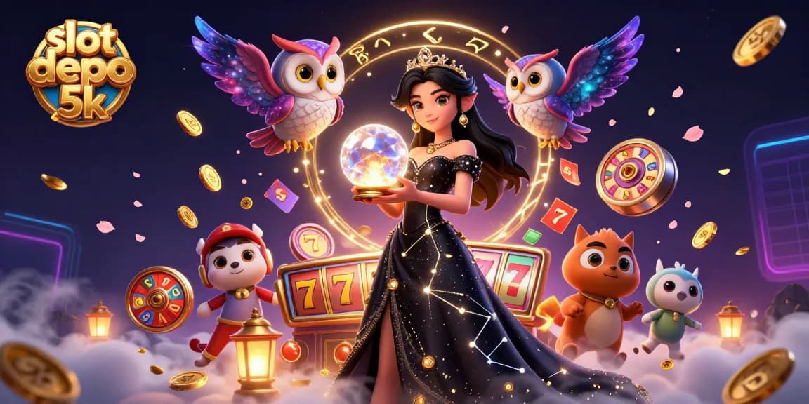 Experience thrilling wins in slot depo 5k with captivating 3D casino illustration.