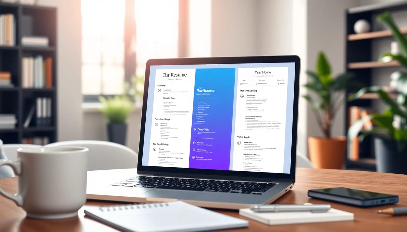 Create a standout Resume Builder with an attractive interface in a professional setting.