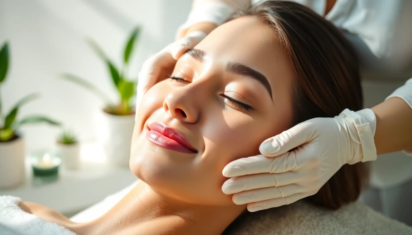 Experience rejuvenating acne treatment facial near me with a skilled esthetician in a serene spa.
