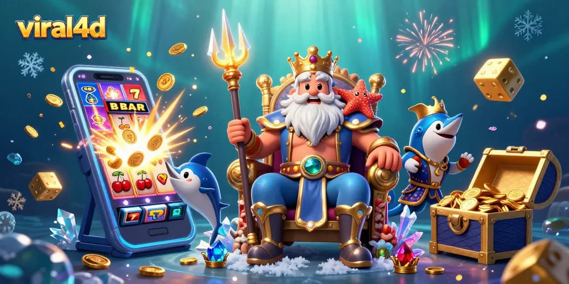 Experience jackpot excitement with viral4d as Neptune reigns over a vibrant casino world.