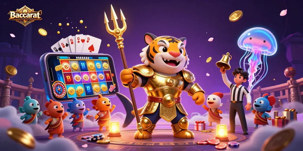 Baccarat strategy illustration with a shark in armor, showcasing dynamic gaming elements.