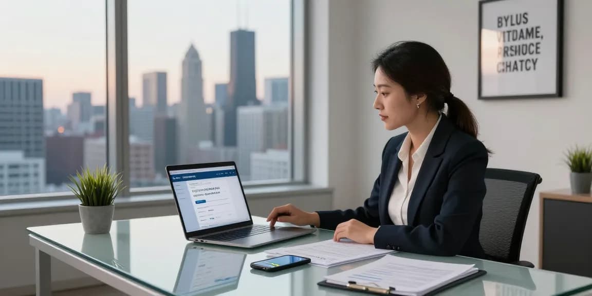 Efficient payment processing with 시카고페이 in a Chicago office setup.