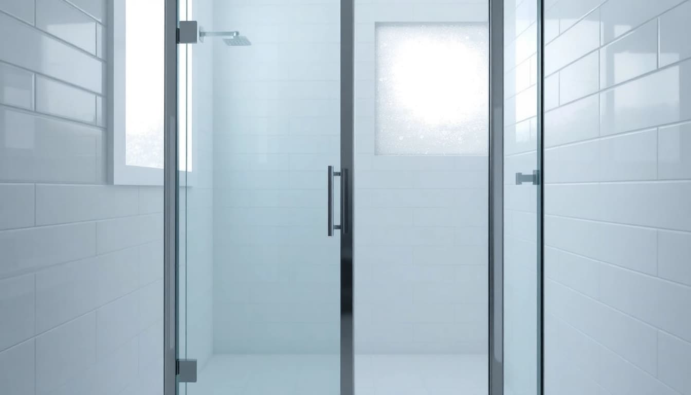 View of a stylish shower screen door presenting modern elegance and clarity in a chic bathroom.