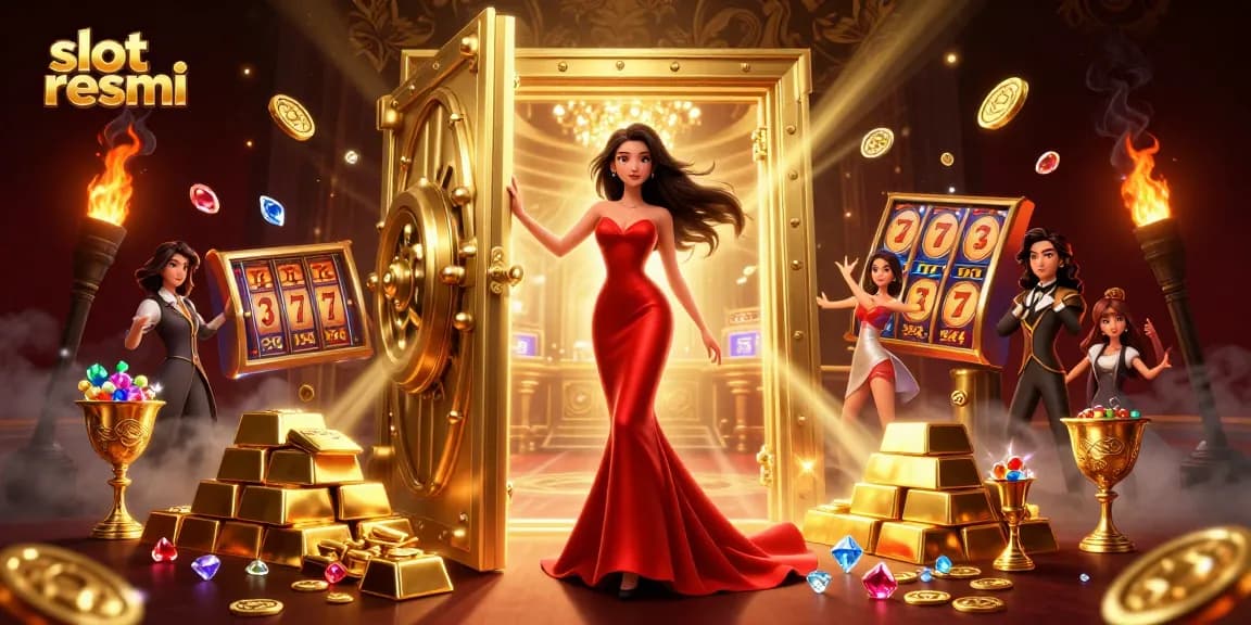 Mainkan slot resmi dengan seorang wanita Asia yang menakjubkan di setting kasino VIP glamor yang dipenuhi harta karun.