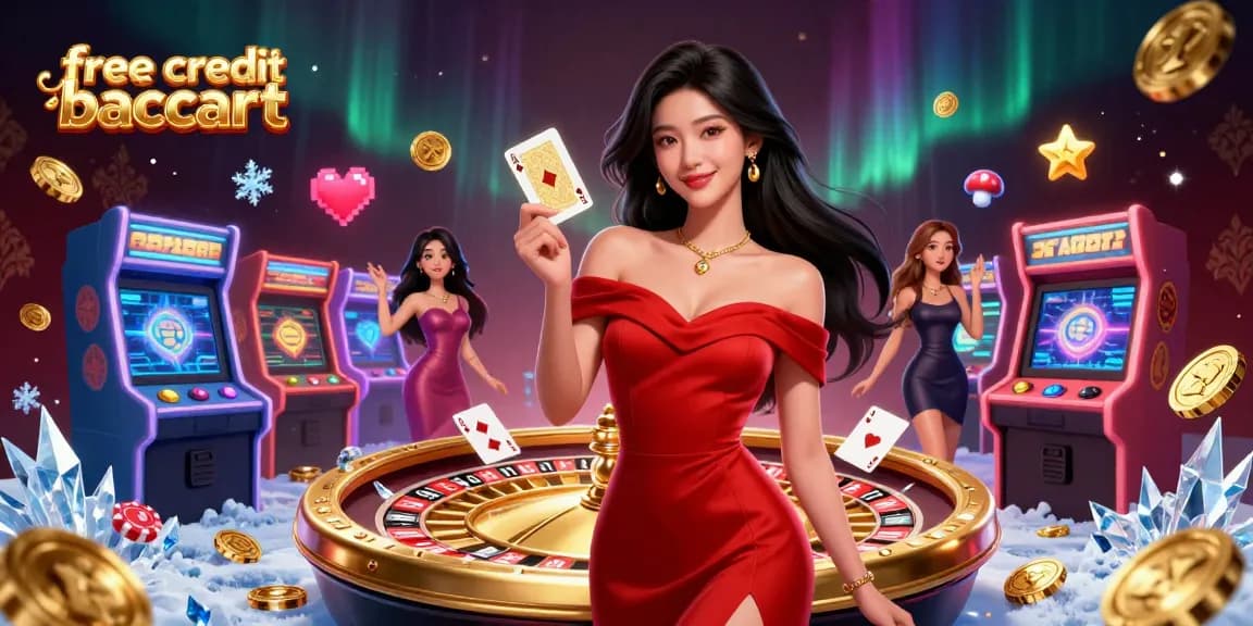 Experience the excitement of free credit baccarat in a vibrant casino environment.