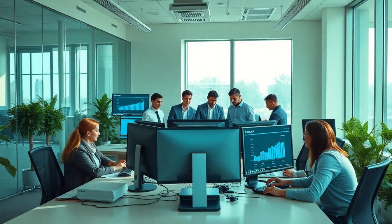 Reduce IT Downtime Tampa with a team of IT professionals collaborating in a modern office.
