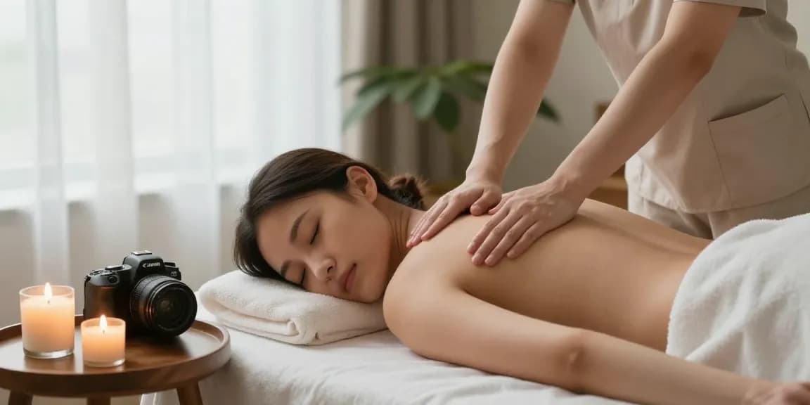 삼성동출장안마을 받으며 편안하게 힐링하는 모습과 아늑한 환경