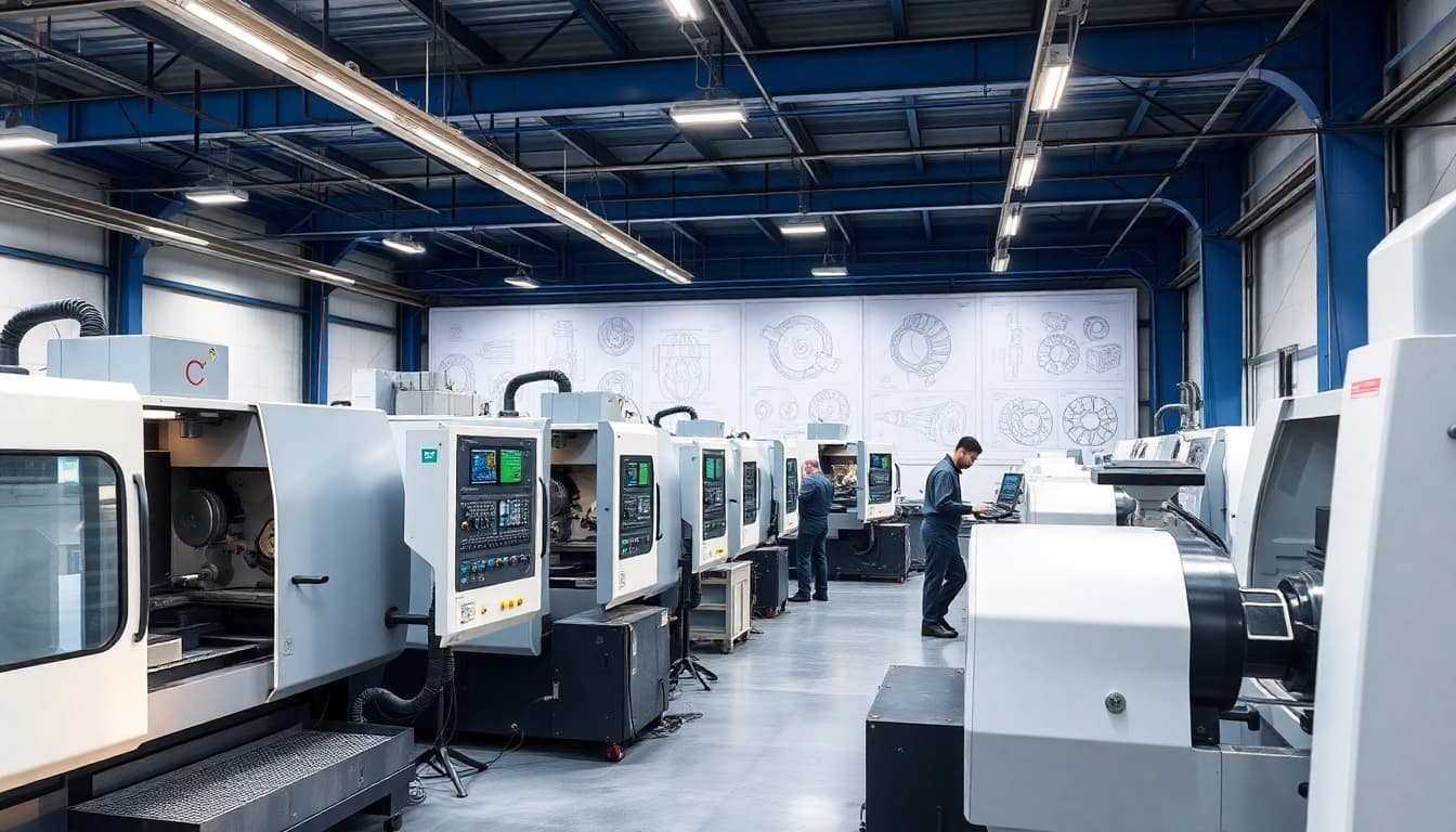 Showcasing Chiheng Custom CNC Machining precision equipment and skilled operators at work.