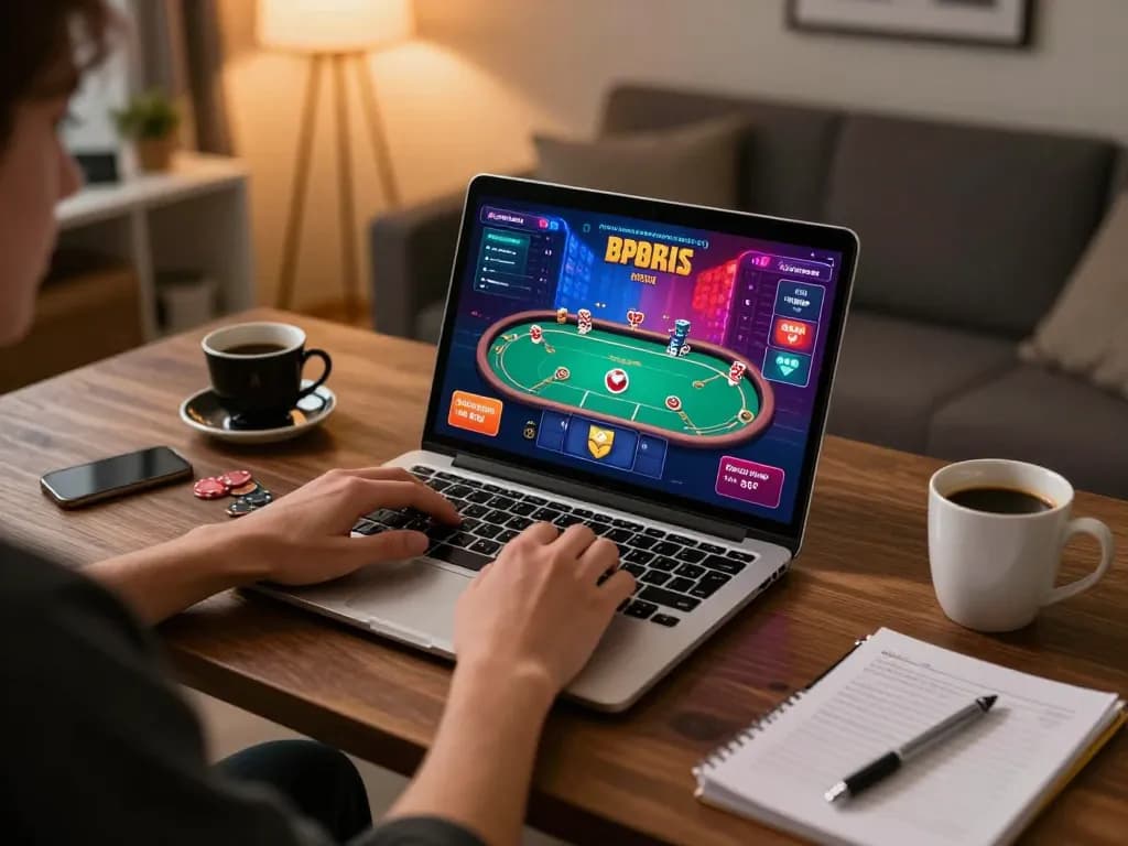 Engaging in casino online stranieri sicuri, a player utilizing a laptop to enjoy an immersive gaming experience.