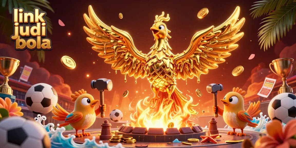 Engage in winnings with link judi bola through a vibrant 3D casino illustration reflecting sports betting excitement.