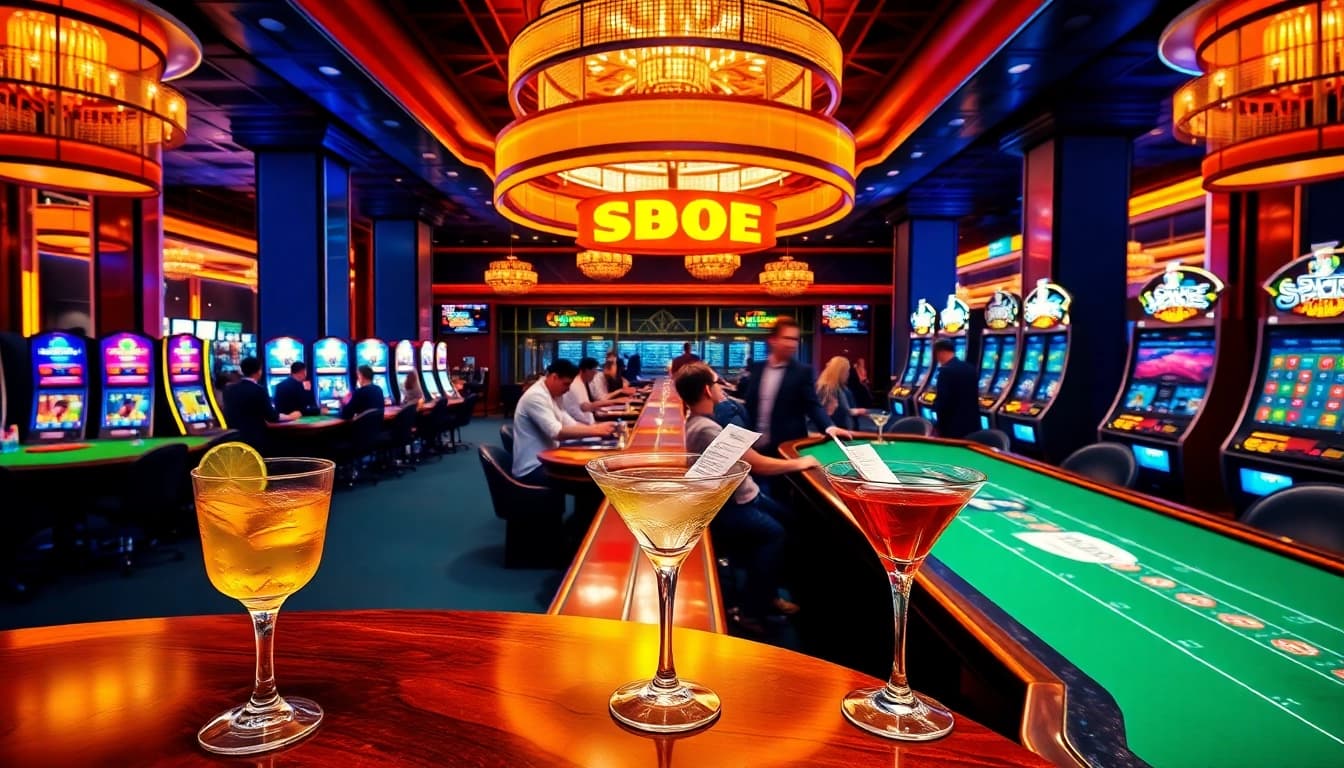 SBOBet offers thrilling sports betting experiences in an upscale casino atmosphere with elegant decor.