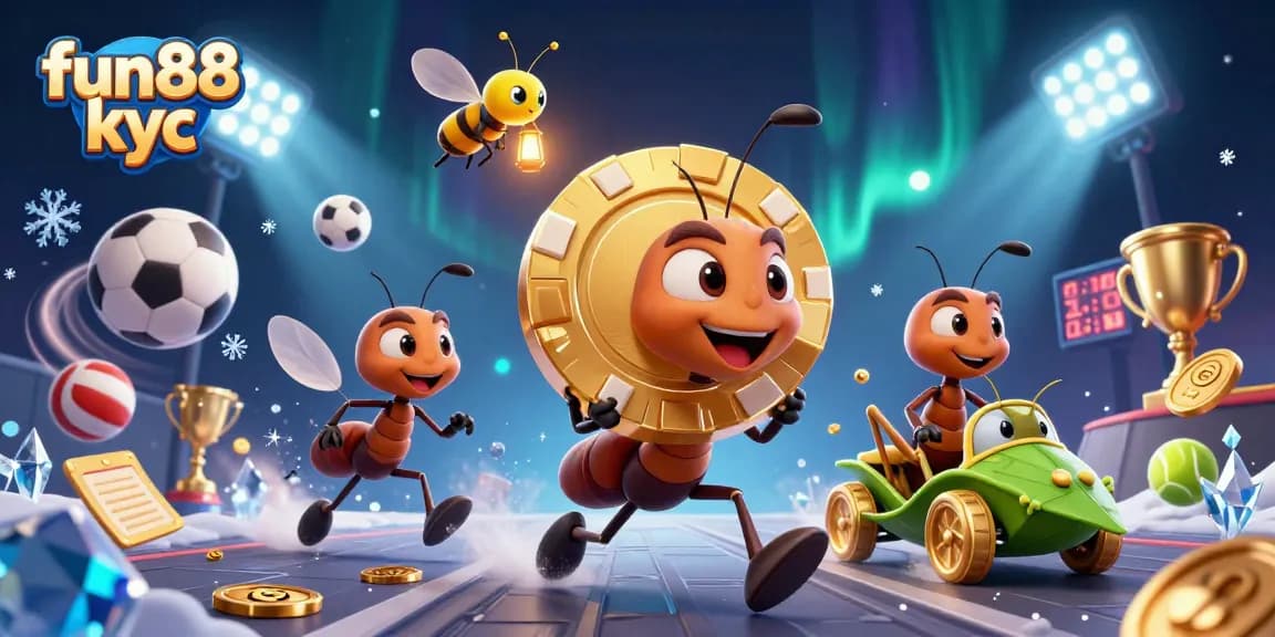 Chơi game cá cược thú vị tại fun88 kyc với những chú kiến mang chip poker khổng lồ.