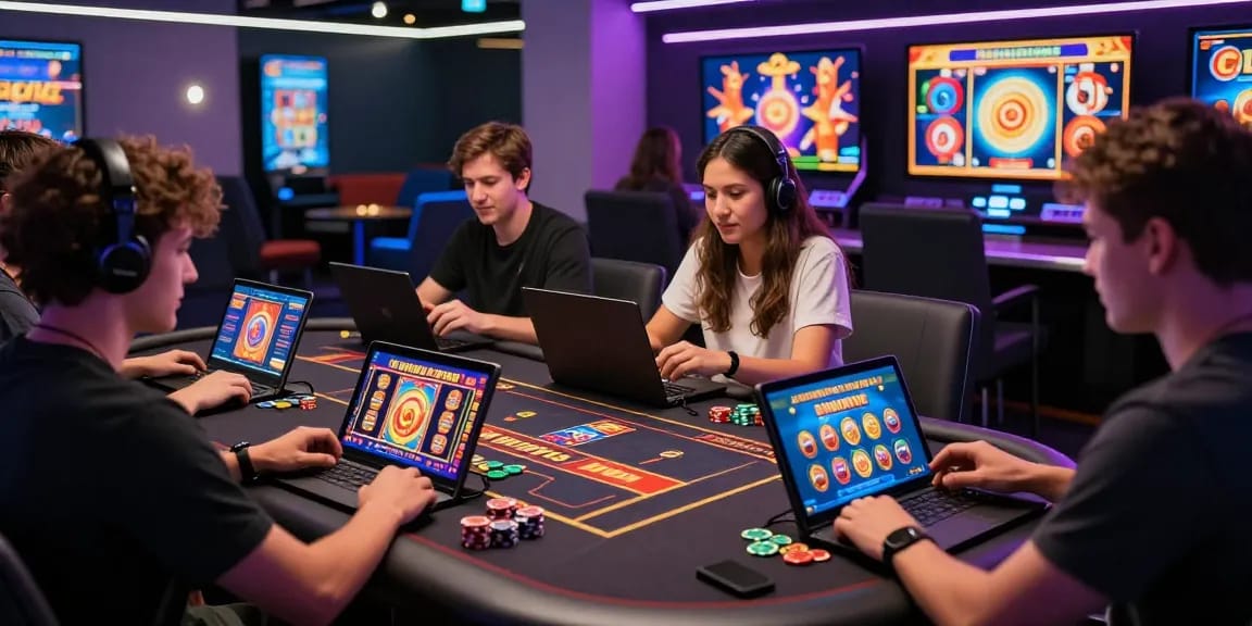 Exciting Bonus Buy Slots gaming atmosphere at https://thekingarthur.co.uk/ with players enjoying colorful slot graphics and engaging layouts.