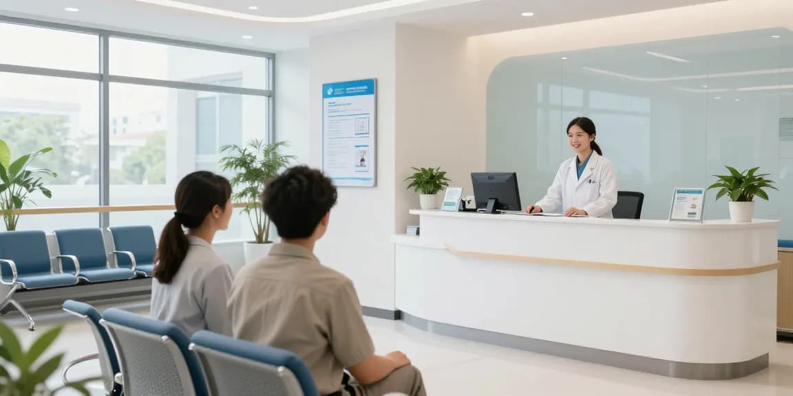 "Getting married health insurance information in a health clinic environment, compassionate patient care."
