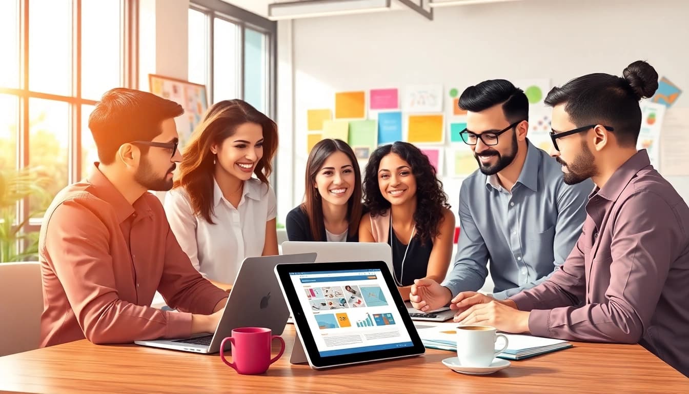 Website Designers Hereford creating innovative digital solutions in a collaborative office space.