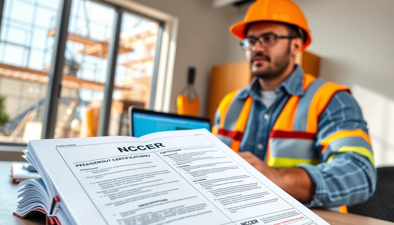 Enhancing skills for nccer certification with study materials and tools in a bright environment.