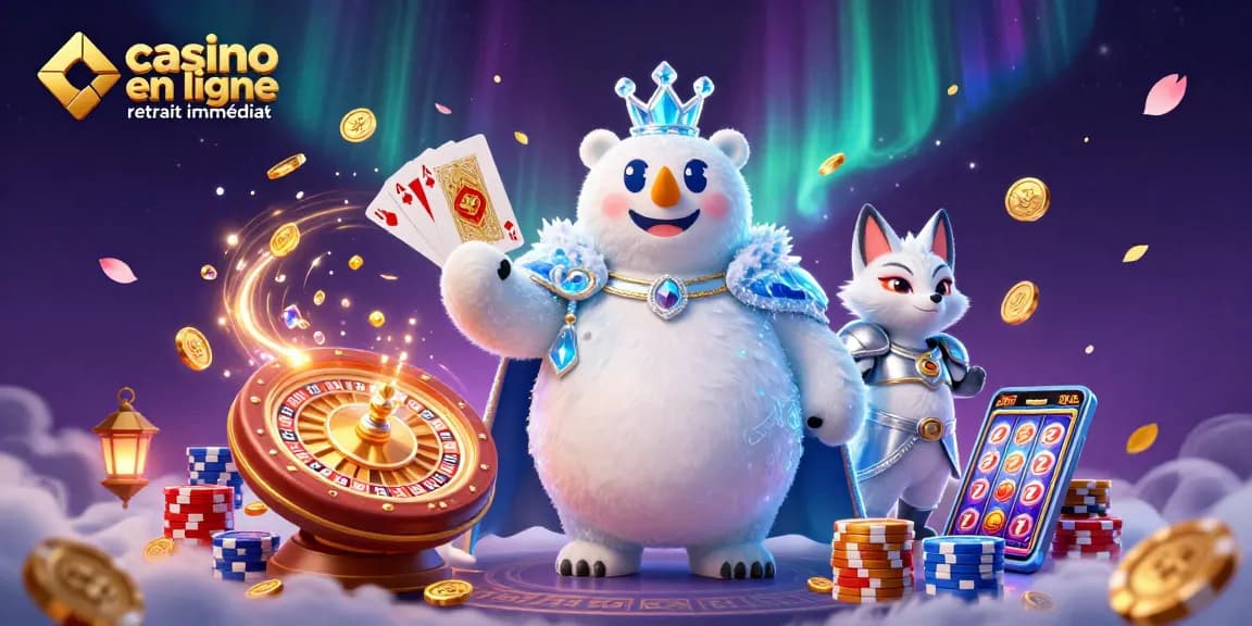Machines à sous et gains en direct avec casino en ligne retrait immédiat, spectacle coloré de jeux et de victoire.