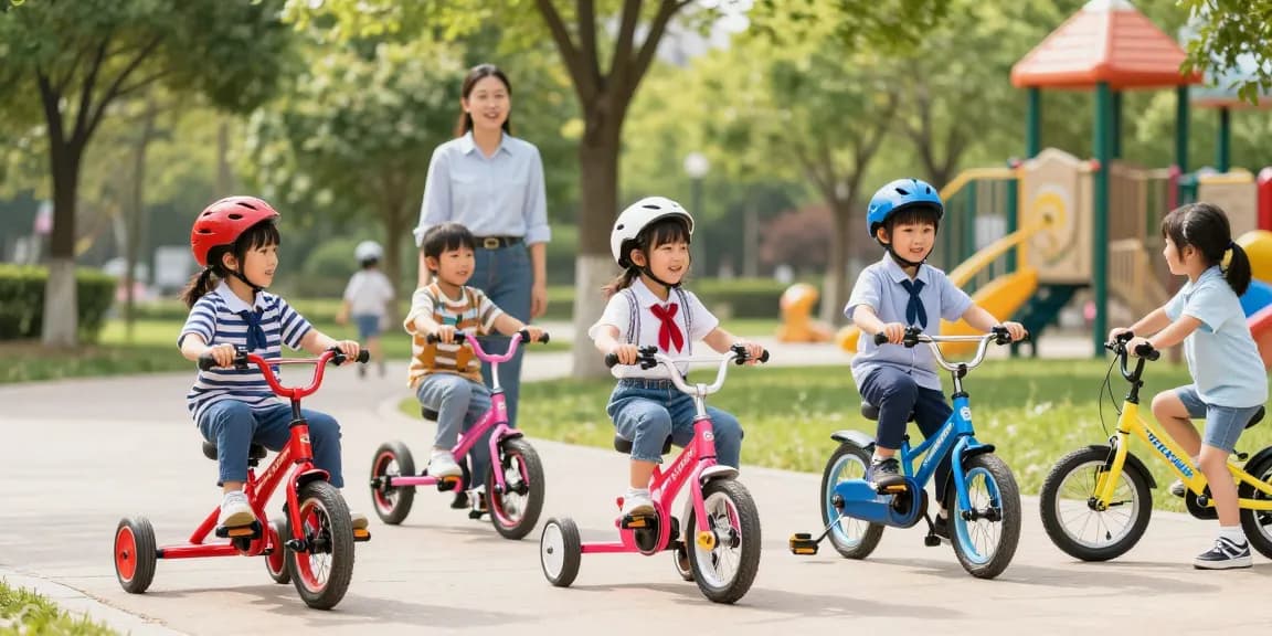 Kids riding the best kids tricycles in a sunny park filled with laughter and joy.