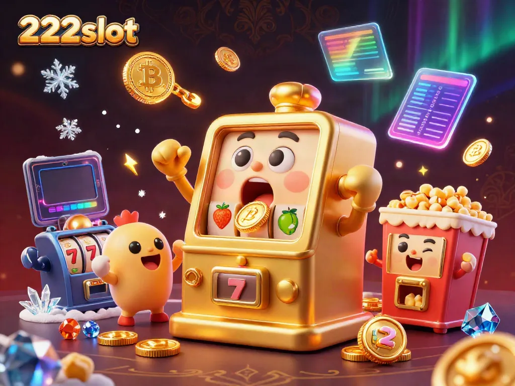 222slot merayakan kemenangan dengan mesin slot dan simbol keberuntungan yang menggembirakan.