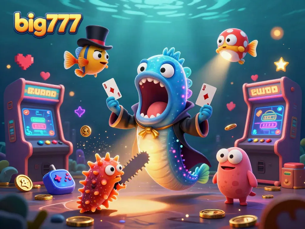 Experience big777 thrills with casino characters amidst vibrant game elements.
