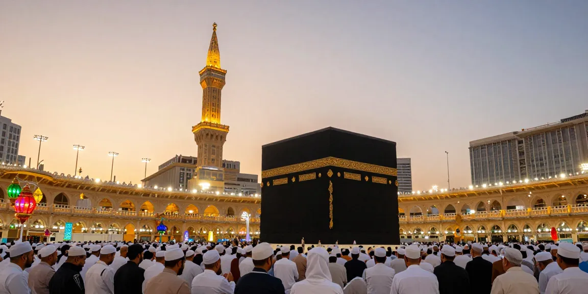 Experience umroh Itikaf during Ramadan with vibrant prayers at the Grand Mosque, coupled with immersive travel adventures.