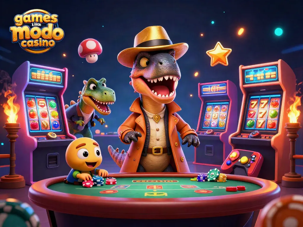 Playing fun games like modo casino, discover colorful characters and gaming elements in a rich 3D casino scene.