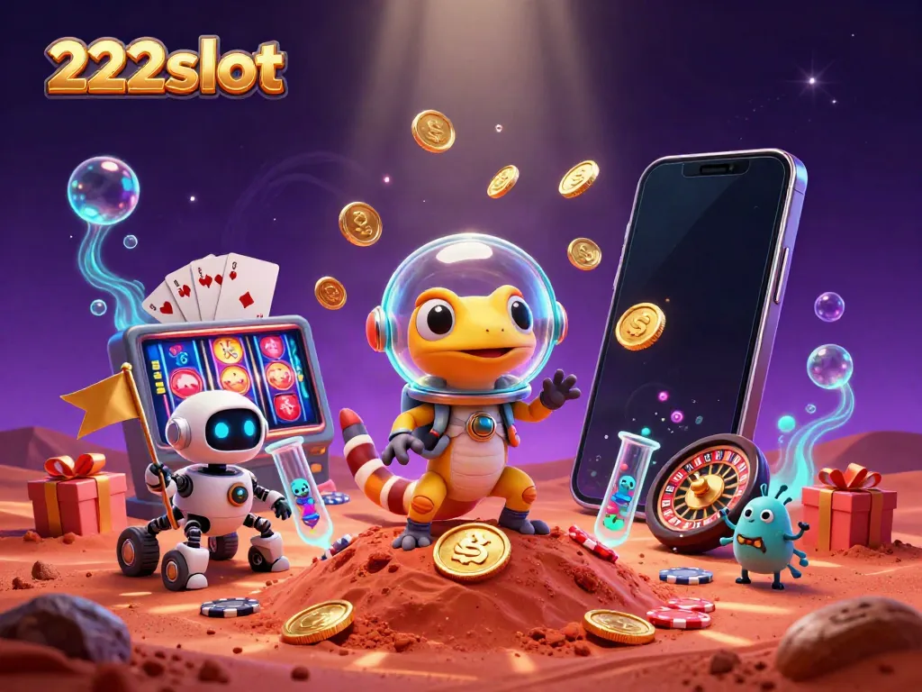 Mainkan 222slot dengan Martian gecko dan elemen kasino yang menakjubkan!