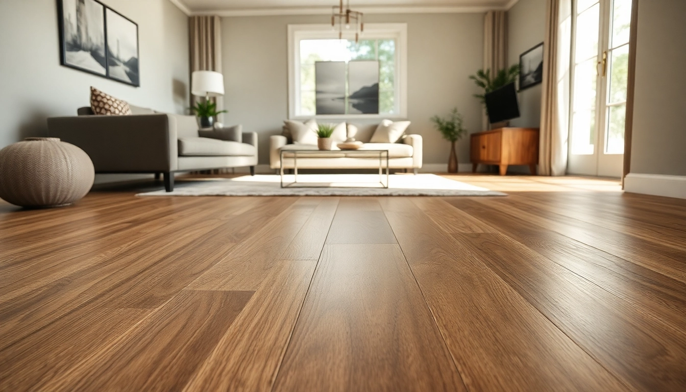 Enhance your space with luxury vinyl flooring showcasing elegant textures in a modern living room.