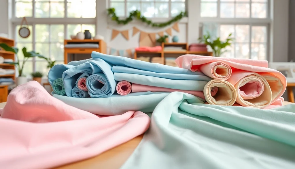 Katoen stoffen in diverse kleuren op een tafelschikking, perfect voor creatieve projecten.