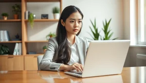 카드 한도 현금화에 대한 고민을 하는 비즈니스 여성의 모습