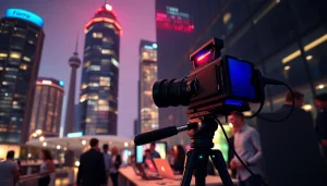 Capturing immersive moments with on-location videography toronto at a bustling urban business event.
