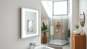 Décor élégant avec les produits sirhona France dans une salle de bain lumineuse et contemporaine.