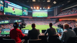 해외축구중계를 제공하는 생동감 넘치는 방송 장면