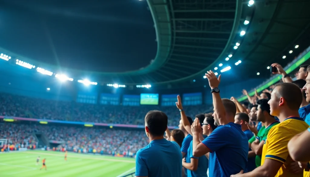 스포츠중계 생중계를 즐기는 다양한 관중의 모습