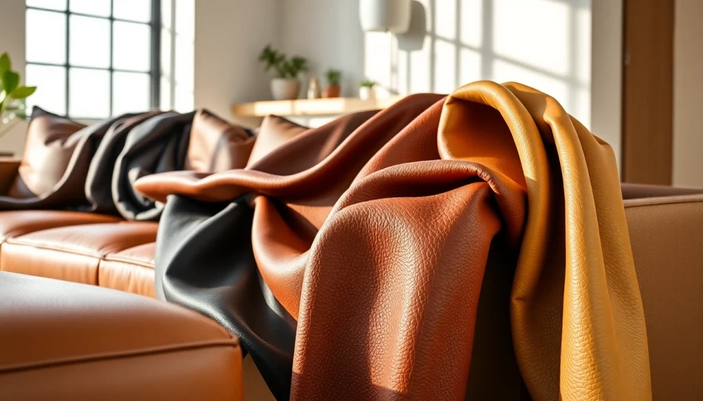 Bekijk kunst leer in verschillende kleuren, perfect voor meubels en decor.