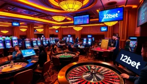 Engage with top betting action at 12bet's vibrant casino floor featuring games and players.