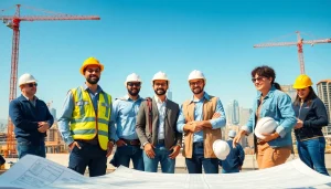 Showcasing Southern California Contractors Association members collaborating on a dynamic construction site.