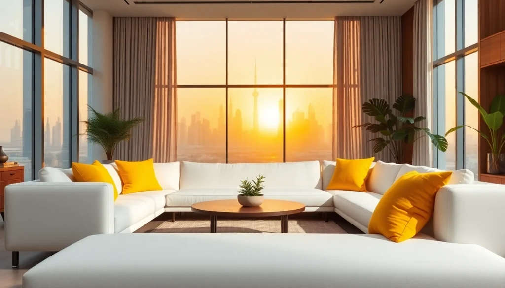 Showcasing stunning interior design dubai with modern living room features and natural lighting.