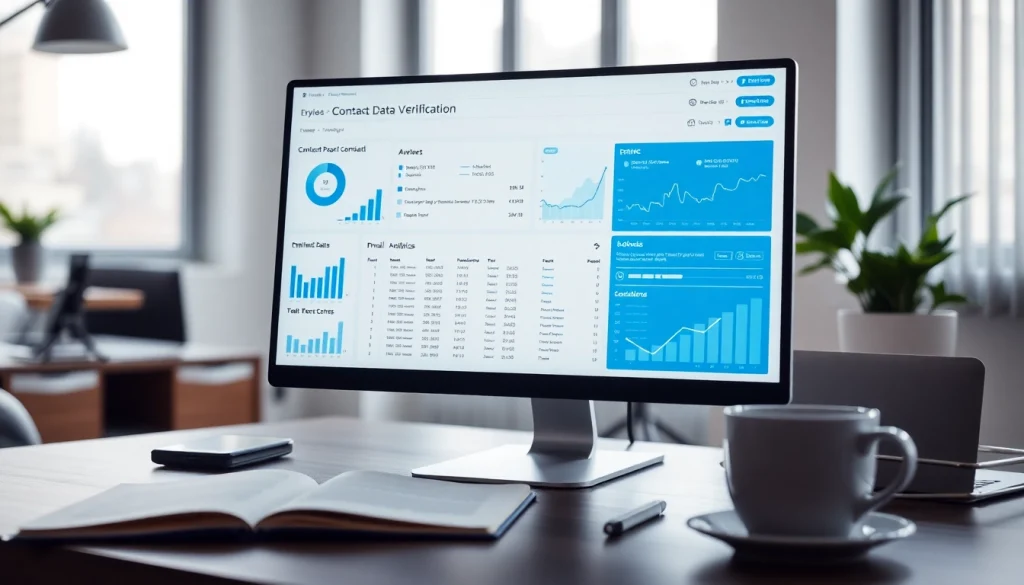 Contact data verification dashboard showcasing real-time analytics and reliability in data management.