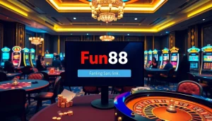 Experience thrilling action with the Fun88 link at a luxurious casino, featuring poker, roulette, and slots.