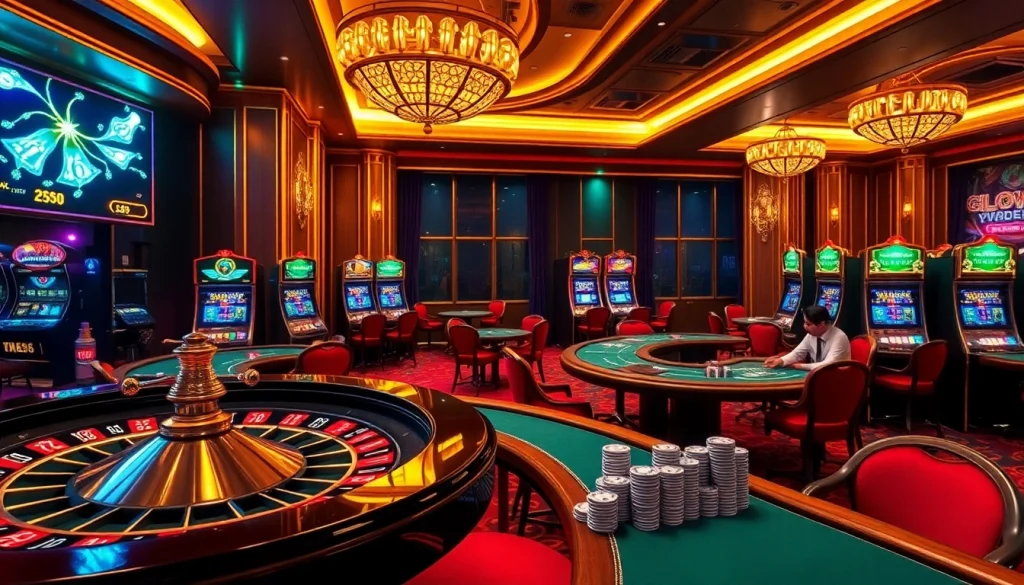Exciting gameplay action at THABET VEGAS, showcasing roulette, poker, and vibrant slot machines.