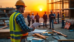 Southern California contractors association leading a diverse team at a construction site.